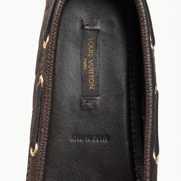 Louis Vuitton Gloria Brown Monogram-Embossed Leather Flat Loafers - Picture 12 of 14